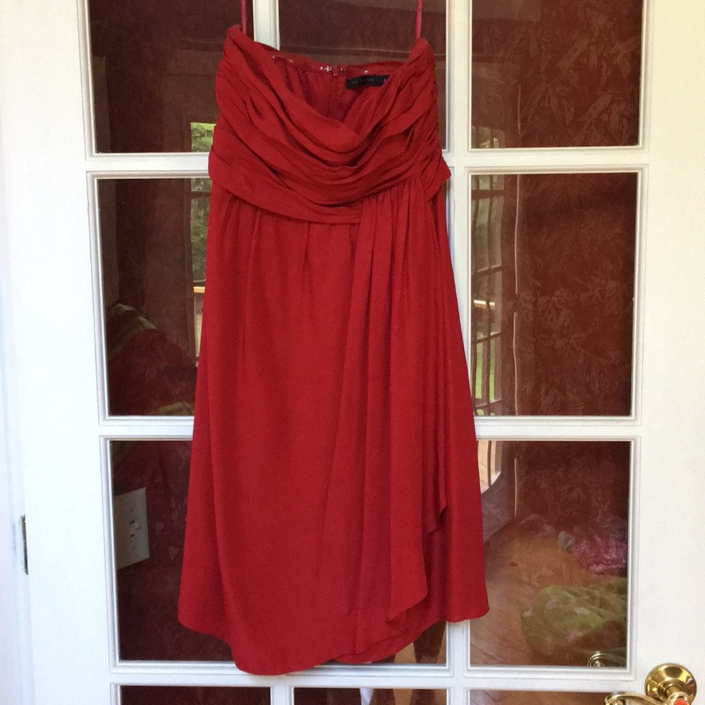 The Limited strapless cranberry dress